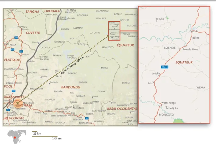 Figure 1. Geographic Location of Patients in the EVD Outbreak in the Democratic Republic of Congo (July 26–October 7, 2014)