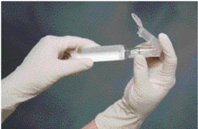 Figure 1. Insert glass ampoule onto the Disposable Ampoule Breaker.