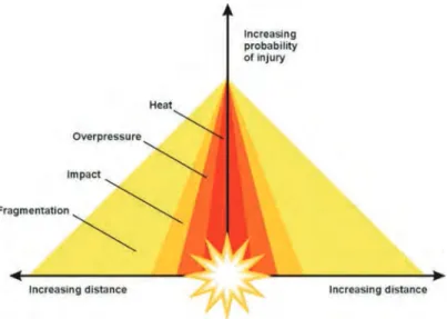 Fig. 1-3. The probability of sustaining a given trauma is related to the distance 