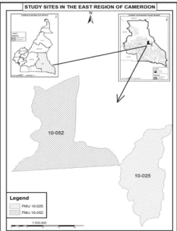 Figure 1: Study site in the East region of Cameroon. 