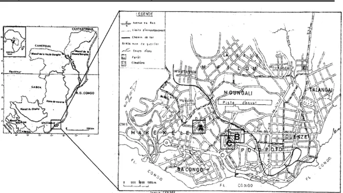 Figure 1 : Présentation générale du site d’étude (la Ville de Brazzaville) 