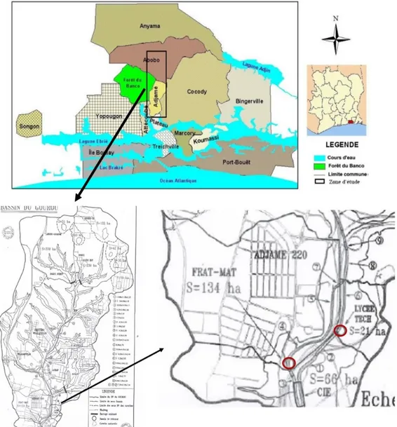 Figure 1: Carte du bassin du Gourou et des retenues étudiées modifiée. (Image : Kalpy J