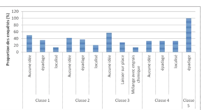 Figure 7 : Modes d’application des déjections de chenille proposés par les producteurs  DISCUSSION 