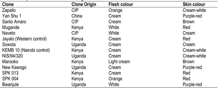 TABLE 1: Experimental clones and their origin 