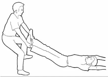 Figure 1 : Dégagement d’urgence, traction par les chevilles 