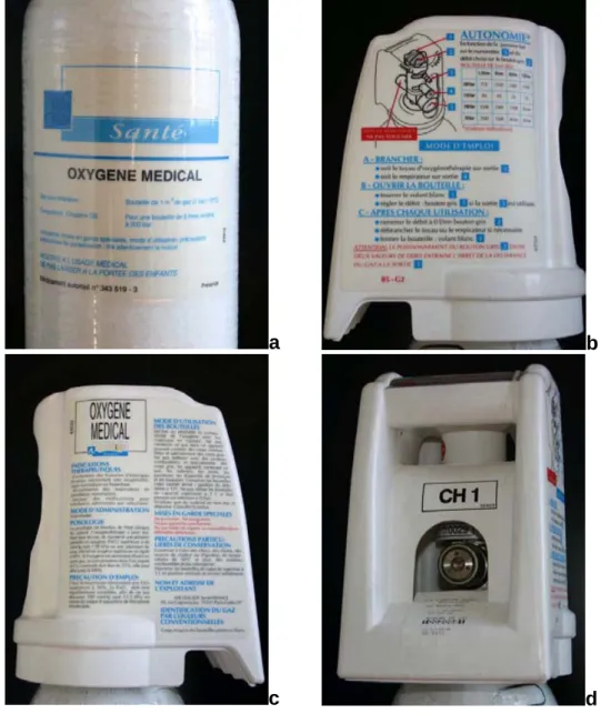 Figure 5.13 : Les étiquettes de la bouteille d’oxygène 
