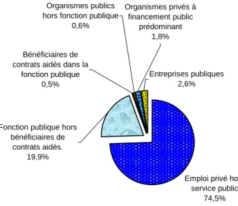 Figure 1.1 : Effectifs : Fonction publique, service public et emploi total au 31 décembre 2011 en  France (Métropole + DOM) 