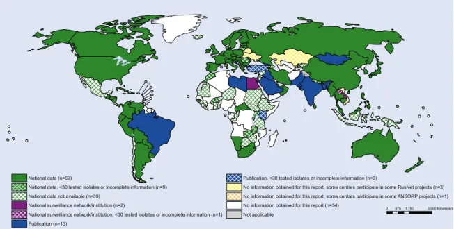 Figure 6  Sources of data on Klebsiella pneumoniae: Resistance to carbapenems a