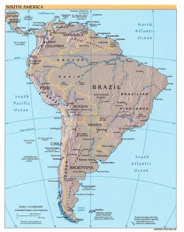 Fig. 6 : Carte politique de l’Amérique du Sud (11) 