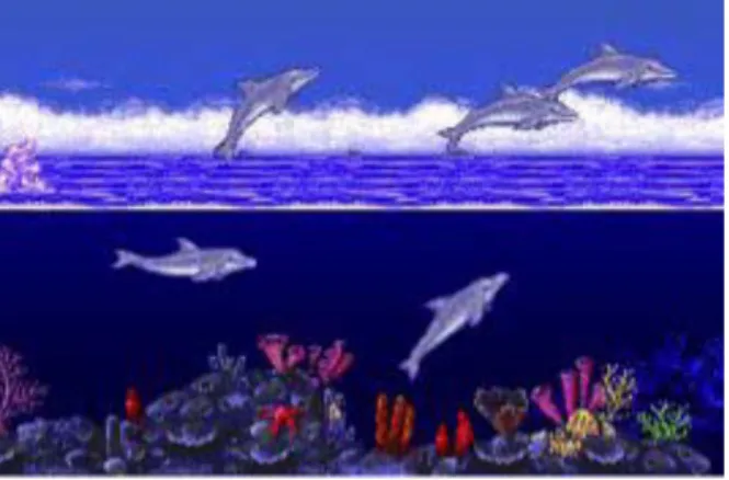 Illustration 1 : Ecco the Dolphin version 2D, premier niveau du jeu. 