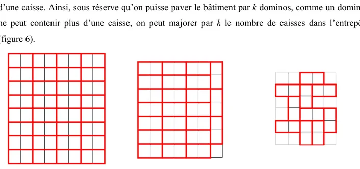 Figure 5 – Partition du bloc-croix en dominos, chacun d’eux ne pouvant contenir plus d’une caisse