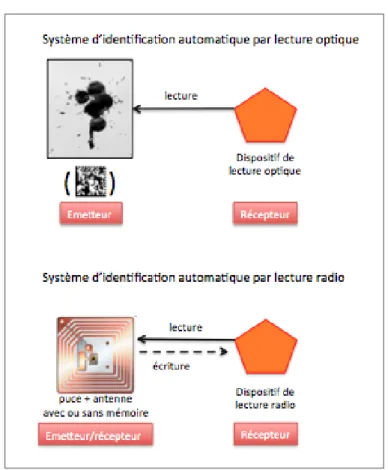 Figure 7 : Système d’identification automatique par lecture optique et par lecture radio 
