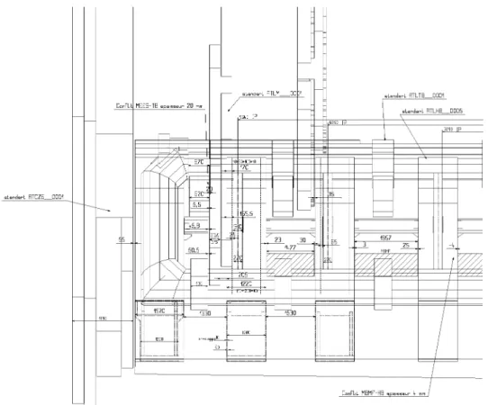 Figure 5 : Vue d’ensemble de l’intégration lattes et chambres avant modification.