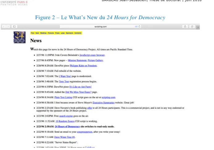 Figure 2 – Le What’s New du 24 Hours for Democracy 