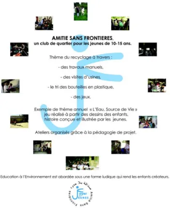 Figure 1 : Présentation du club « Amitié sans Frontières »