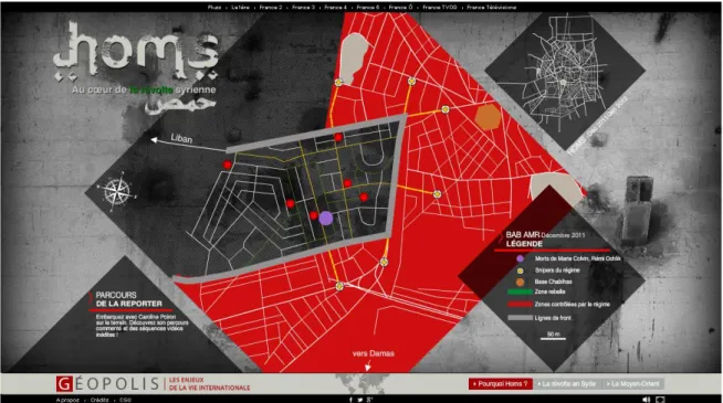 Figure 1 : Homs, au cœur de la révolte syrienne, Caroline Poiron pour FranceTV Info 