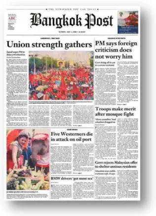 Figure 5  La couverture du Bangkok Post 