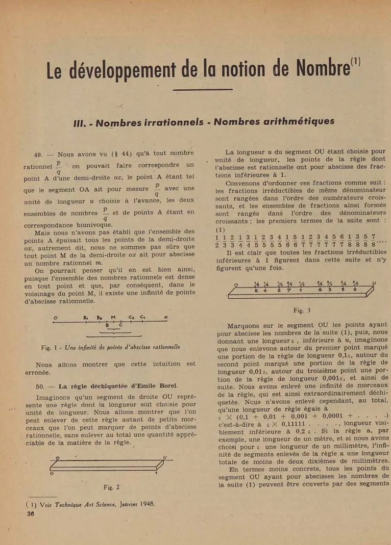 Fig.  1  -  Une  infinité  de  points  d'abscisse  rationnelle 