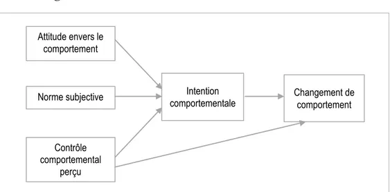 Figure 6. Le cœur du modèle causal des théories TRA et TPB 