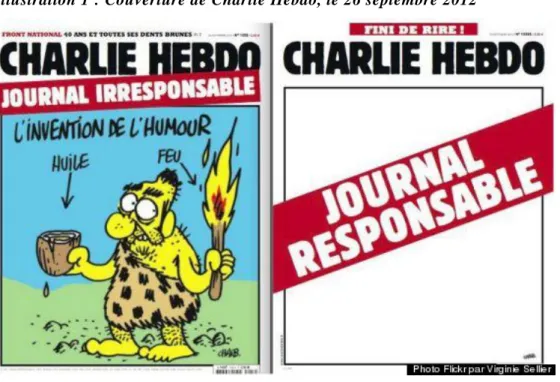 Illustration 1 : Couverture de Charlie Hebdo, le 26 septembre 2012 