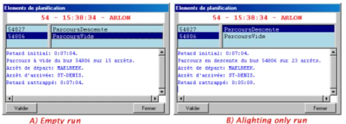 Figure 7: Two SATIR proposals with vehicle #54806 to made up a delay