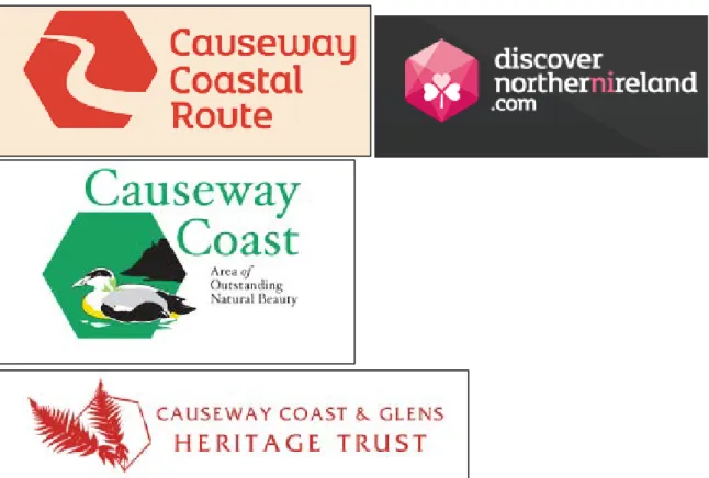 Fig. 13 :  logos des marques touristiques http://www.visitcausewaycoastandglens.com /  http://causewaycoastaonb.ccght.org /www.discovernorthernireland.com.