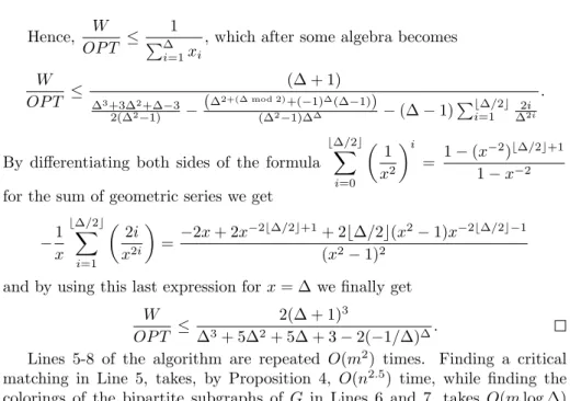 Table 1: Approximation ratios for bipartite graphs