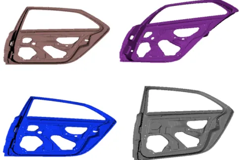 Figure 2.3 – Différentes versions d’une porte de Laguna II de la base Renault.