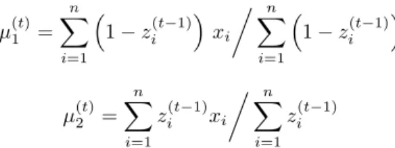 FIGURE 8. Trajectories of five runs of the EM algorithm on the log-likelihood surface, along with R contour representation.