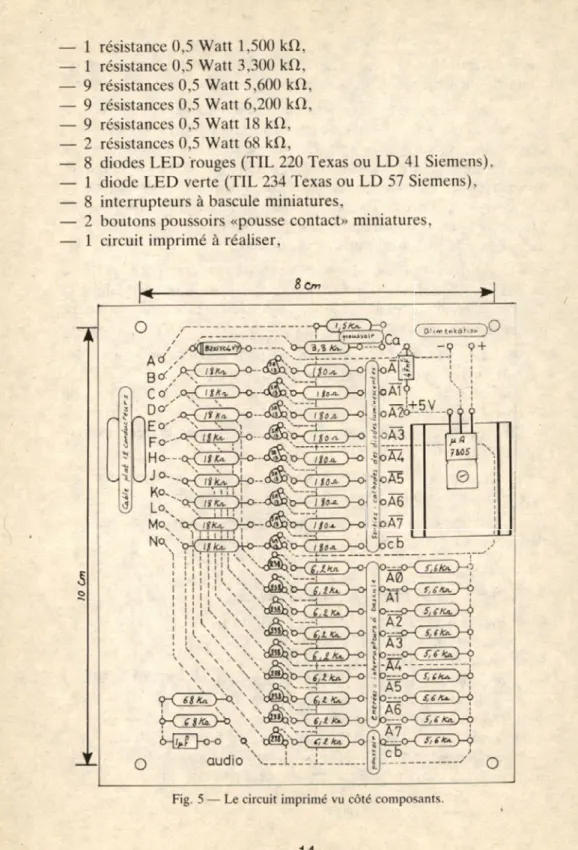 Fig.  5 — Le circuit  imprimé vu côté composants.