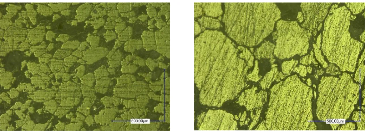 Figure 2-5 : observations au microscope optique de la structure de 2 échantillons grès « tight » (Wang, 2016)