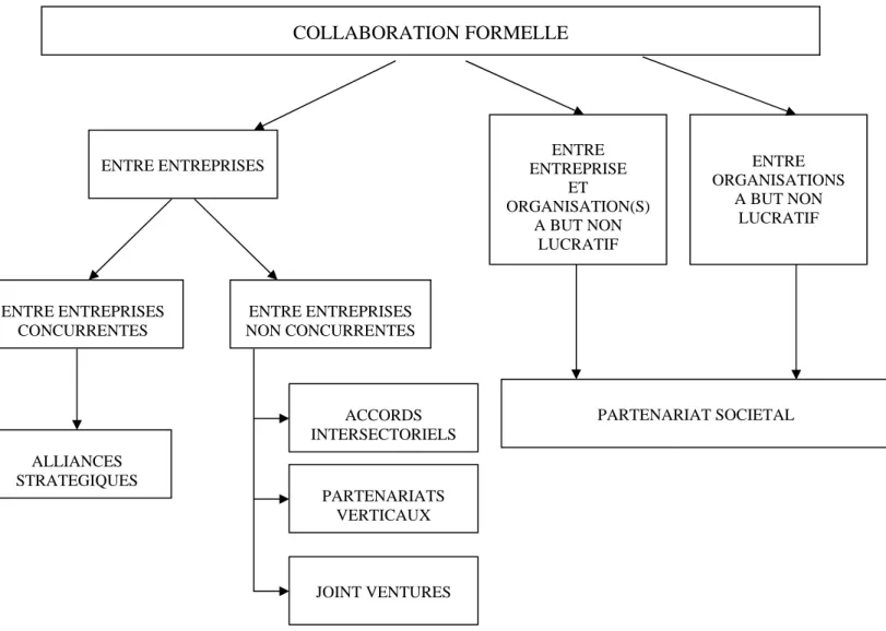 Fig. 2 : Panorama des types de collaborations formelles. 