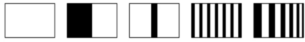 Figure 1 : Exemples de motifs de complexité croissante : signal, marche, forme, champ, gradient.