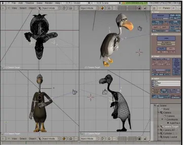 Figure 3.1 – Capture d’´ ecran du logiciel Blender illustrant la gamme de technique divi-