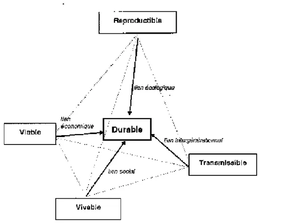 Figure 2. Les quatre piliers de la durabilité des exploitations agricoles (Zahm et al., 2005) 