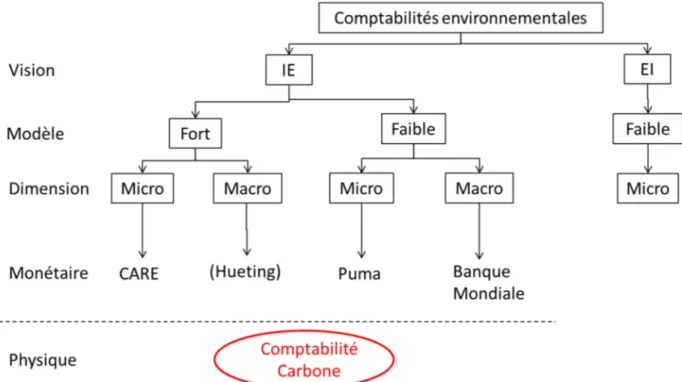 Figure 3.1 : Classification des comptabilités environnementales d’après Richard (2009)
