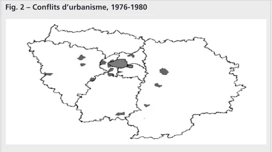 Fig. 2 – Conflits d’urbanisme, 1976-1980