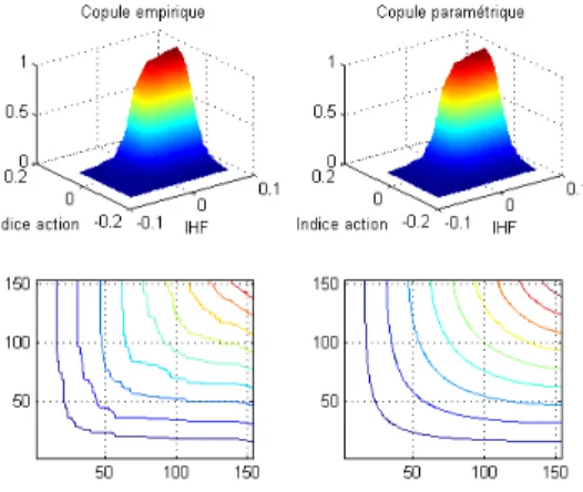 Figure 5 presents the empirical copula that models the dependence between the hedge fund index (IHF)