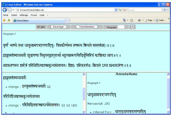 Figure 3: Example of interactive display of the results