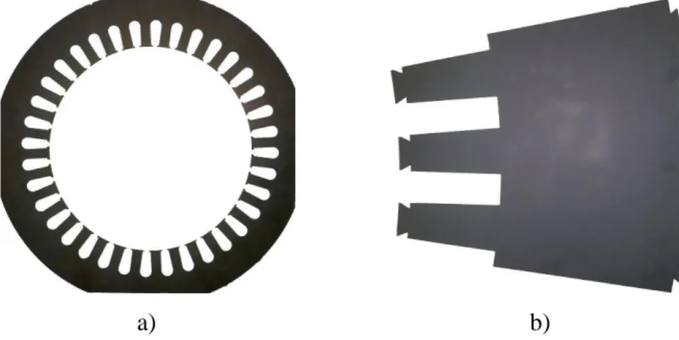 Figure 1.12 Découpe de la tôle a) en une seule pièce b) en segment 
