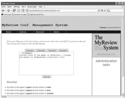 Figure 8: Screenshot of the M Y R EVIEW interface for D OC QL queries.