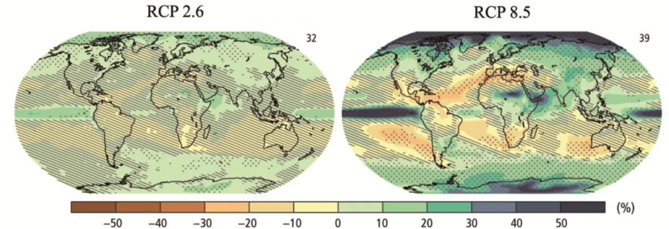 Figure 4: Evolution des pluies dans une moitié nord de la France entre 1950 et 2012 (Auteur:  Norrant C.) 