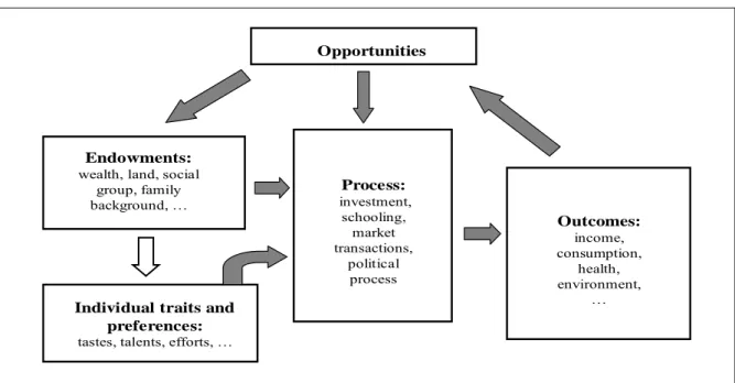 Figure 1:  Mechanisms of transmission between inequality of opportunities and outcomes 
