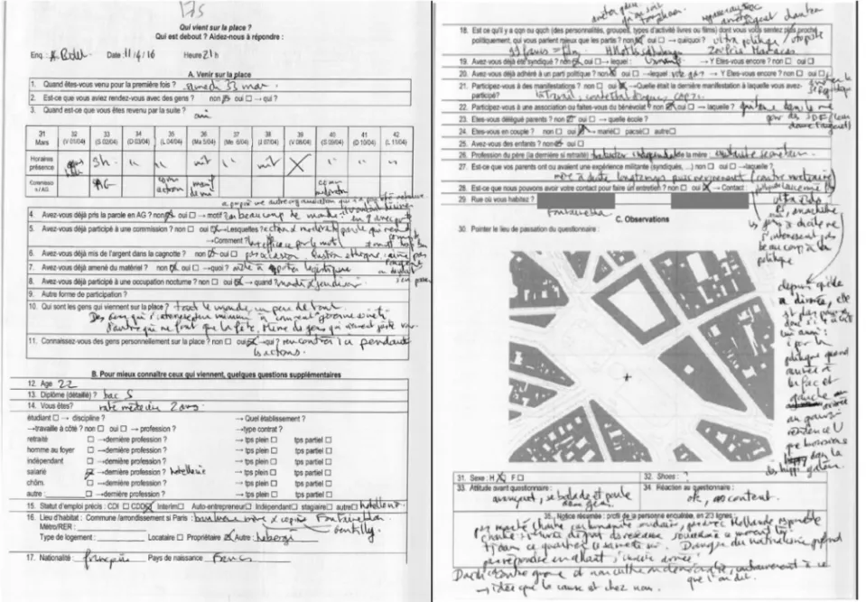 Figure 2 : Exemple de questionnaire, dans sa version finale