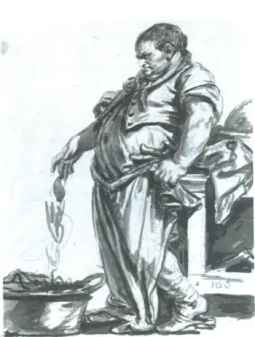 Figure 7: Greuze, Le vendeur de saucisses, 1757-1759.  Collection particulière (Paris) 
