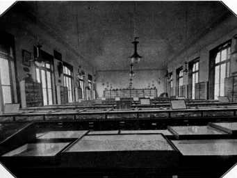Fig. 2. – Gosselet Museum, regional room of the Geological and  Mineralogical Museum of Lille : presently the main room of the  geological collection’s reserves