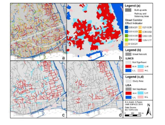 Fig. 2. Spatial Analysis of the Street Corridor Effect in Saint-Laurent du Var. 