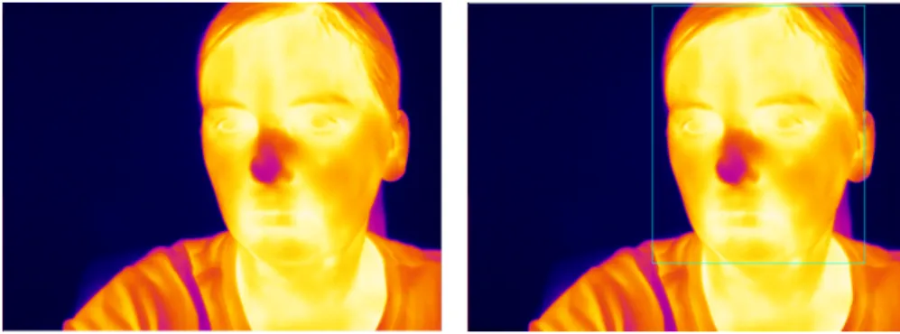 Figure 4.2: Label image for object detection: (left) input image; (right) Rectangle for the face