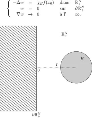 Figure 2.4 – Zoom sur une perturbation proche du bord du domaine.