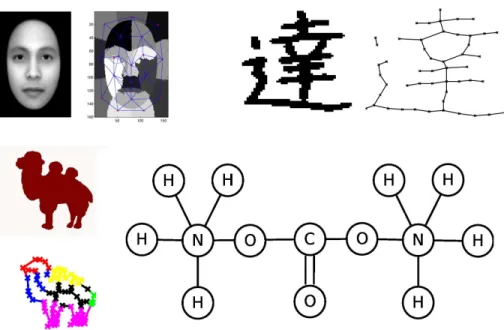 Figure 1: Examples of graph-based representations in computer vision and chemoin- chemoin-formatics.